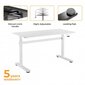 Galds sēdēšanai un stāvēšanai, melns rāmis, galda virsma (LDF) 1400 x 600 mm, balts cena un informācija | Datorgaldi, rakstāmgaldi, biroja galdi | 220.lv