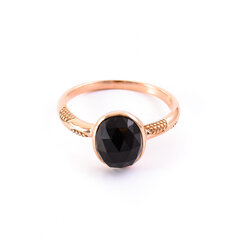 Золотое кольцо с чёрным ониксом ZGR94948LPO цена и информация | Кольца | 220.lv