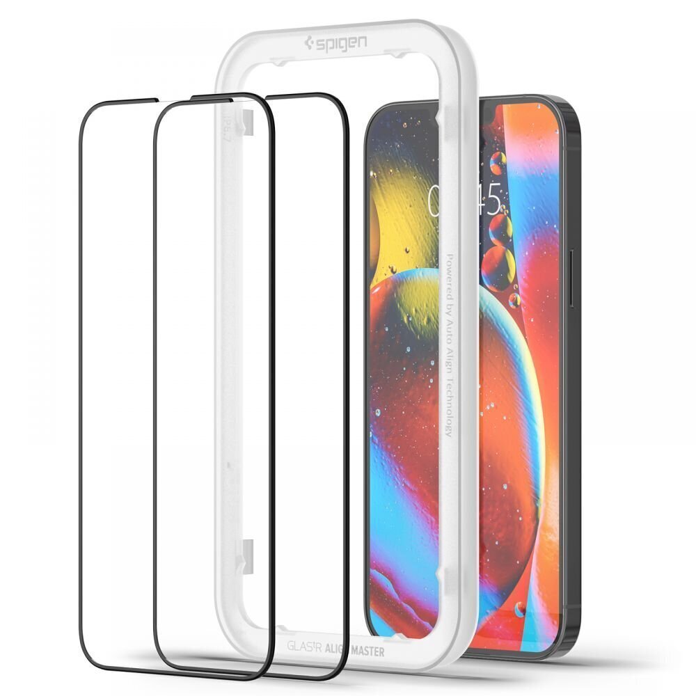 Spigen ALM Glass FC iPhone 13 Pro Max un iPhone 14 Plus ekrāna aizsargs, 2 gab. cena un informācija | Ekrāna aizsargstikli | 220.lv