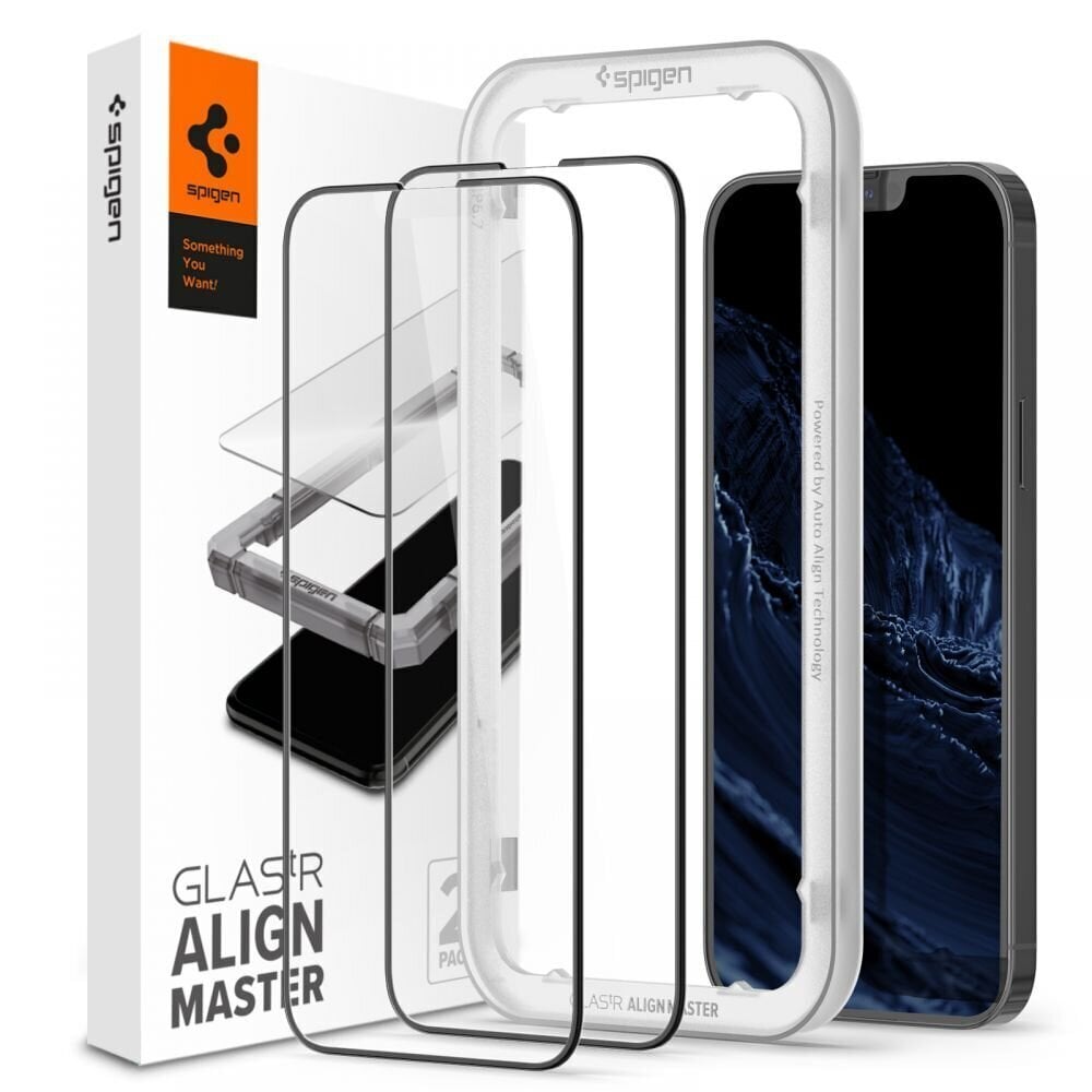 Spigen ALM Glass FC iPhone 13 Pro Max un iPhone 14 Plus ekrāna aizsargs, 2 gab. цена и информация | Ekrāna aizsargstikli | 220.lv