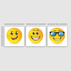 Репродукция из трех частей Emoji цена и информация | Картины | 220.lv