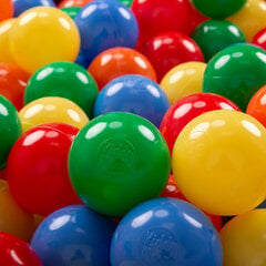 KiddyMoon Играть в пластиковые шарики для малыша 100 штук ∅ 7cm, сертифицированный продукт, произведенный в ЕС, жёлтый/зелёный/голубой/красный/оранжевый цена и информация | Игрушки для малышей | 220.lv
