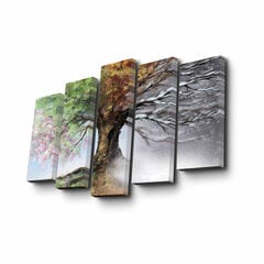 Репродукция из пяти частей Дерево круглый год цена и информация | Картины | 220.lv