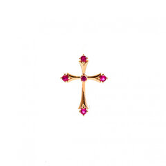 Золотой крестик с рубинами ZKFY00165P5R0R цена и информация | Украшения на шею | 220.lv