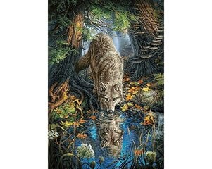 Картина стразами в технике алмазной вышивки "Лесной волк" Collection D'Art 48x70cm цена и информация | Алмазная мозаика | 220.lv