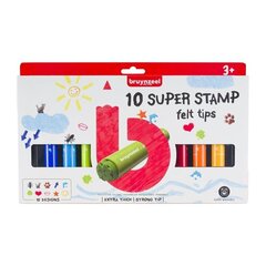 Фломастеры BRUYNZEEL Super Stamp, 10 цветов (штампы) цена и информация | Принадлежности для рисования, лепки | 220.lv