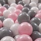KiddyMoon plastmasas bumbiņas bērnu rotaļām 200 gab ∅ 6cm, balts/pelēks/gaiši rozā цена и информация | Rotaļlietas zīdaiņiem | 220.lv