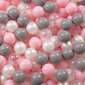 KiddyMoon plastmasas bumbiņas bērnu rotaļām 100 gab ∅ 6cm, pērļu/pelēks/caurspīdīgs/gaiši rozā cena un informācija | Rotaļlietas zīdaiņiem | 220.lv