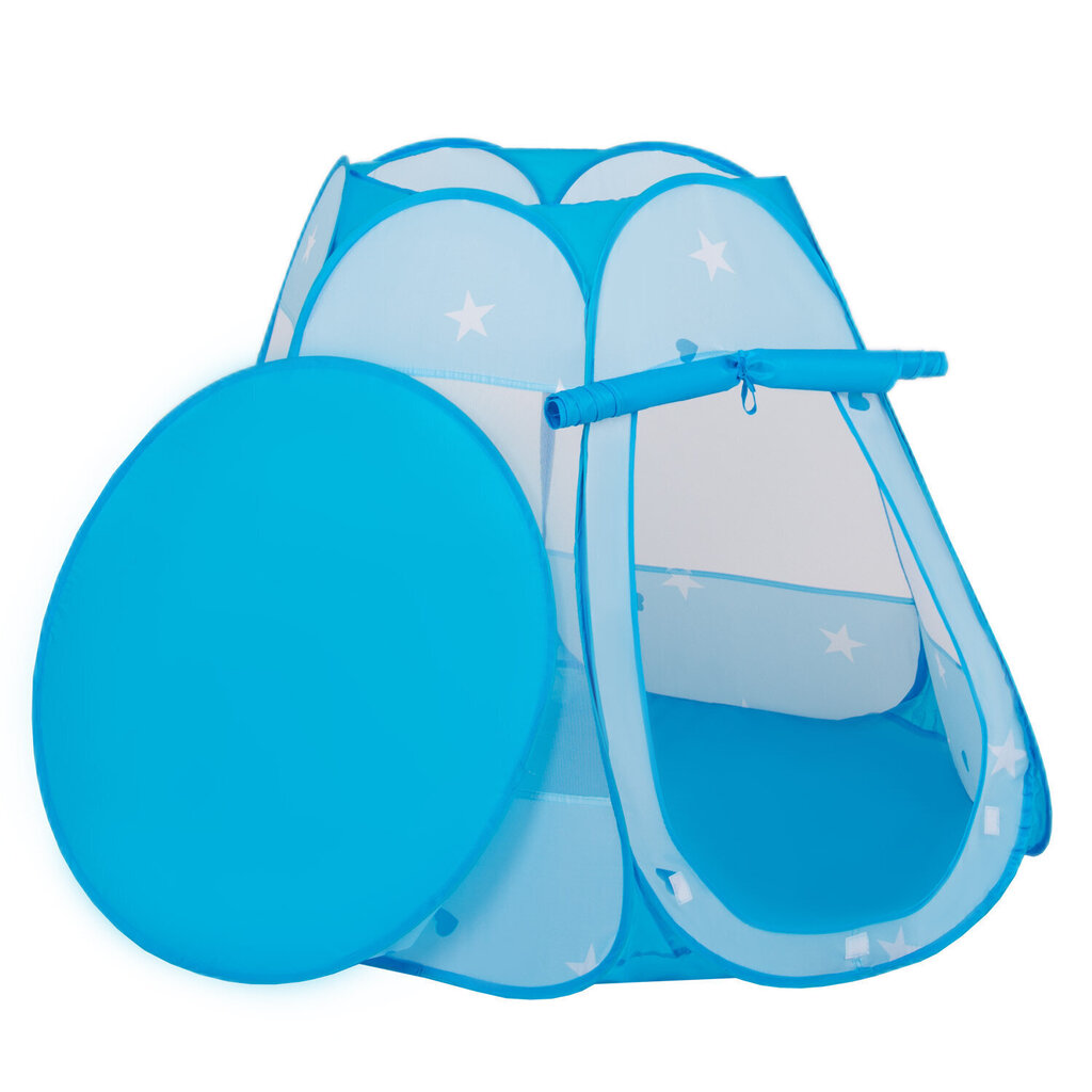 Selonis telts Pop Up ar plastmasas bumbiņām 105x90cm/100 bumbiņas,zila cena un informācija | Bērnu rotaļu laukumi, mājiņas | 220.lv