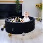 KiddyMoon apaļš bumbu baseins bērniem 90x30 cm/300 bumbiņas ∅ 7cm, melns cena un informācija | Rotaļlietas zīdaiņiem | 220.lv