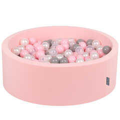 KiddyMoon apaļš bumbu baseins bērniem 90x30 cm/200 bumbiņas ∅ 7cm, rozā cena un informācija | Rotaļlietas zīdaiņiem | 220.lv