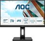 LCD Monitor|AOC|U27P2CA|27"|Panel IPS|3840x2160|16:9|60Hz|Matte|4 ms|Speakers|Swivel|Pivot|Height adjustable|Tilt|U27P2CA cena un informācija | Monitori | 220.lv