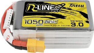 Аккумулятор Tattu R-Line 1050mAh 120C 22.2V 6S1P XT60 цена и информация | Smart устройства и аксессуары | 220.lv