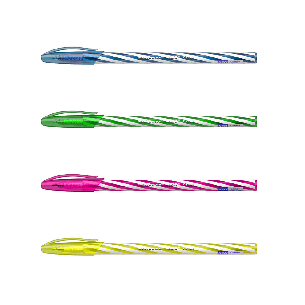 Lodīšu pildspalva, zila, ErichKrause® Neo® Candy (iepakojumā 4 gab.) цена и информация | Rakstāmpiederumi | 220.lv