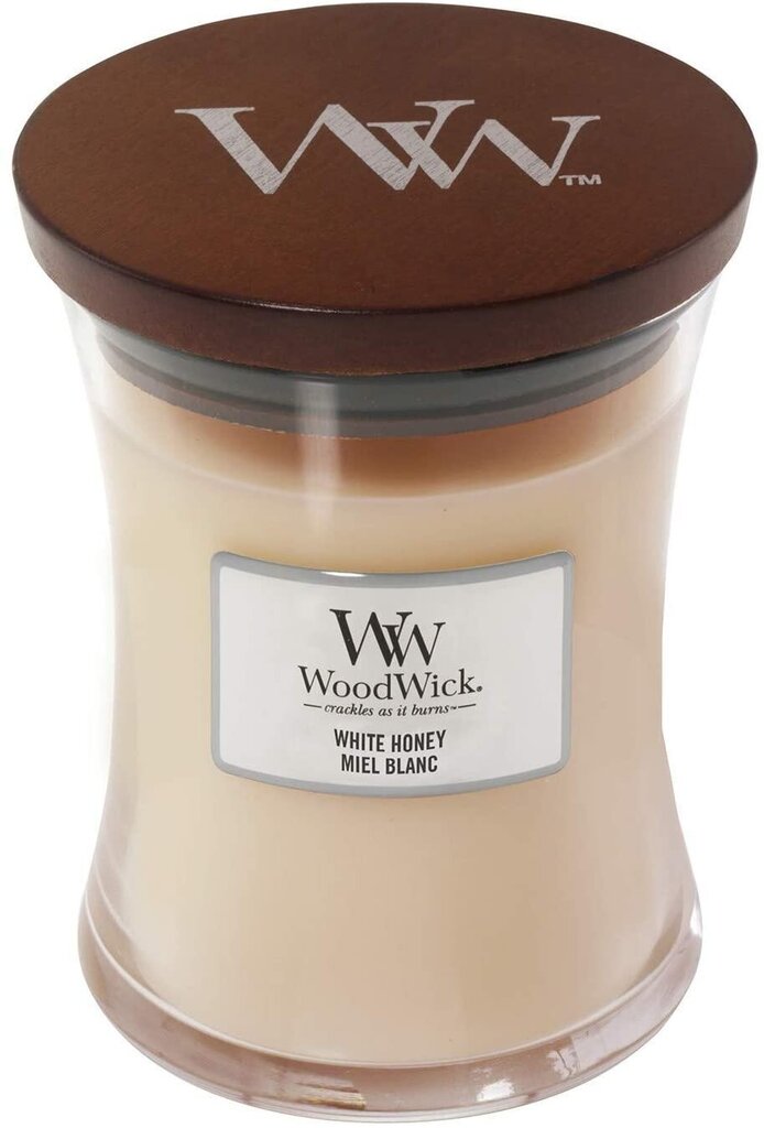 WoodWick aromātiska svece White Honey, 275 g cena un informācija | Sveces un svečturi | 220.lv