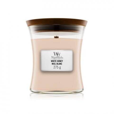 WoodWick aromātiska svece White Honey, 85 g cena un informācija | Sveces un svečturi | 220.lv