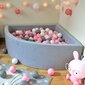 KiddyMoon stūra bumbu baseins bērniem 90x30 cm/bez bumbiņām, gaiši pelēks цена и информация | Rotaļlietas zīdaiņiem | 220.lv