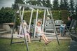 Dārza/Terases bērnu šūpoles diviem bērniem Balts/Grafīts Folkland home cena un informācija | Šūpoles | 220.lv