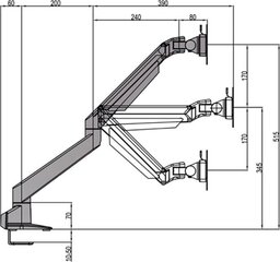 MB VESA Gas Lift Arm Single Black 15inch цена и информация | Кронштейны для монитора | 220.lv