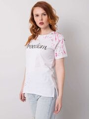 Sieviešu t-krekls ar uzrakstu, balts цена и информация | Женские футболки | 220.lv