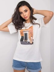T-krekls ar modes apdruku, balts cena un informācija | T-krekli sievietēm | 220.lv