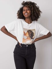 T-krekls ar krāsainu apdruku, balts cena un informācija | T-krekli sievietēm | 220.lv