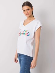T-krekls ar krāsainu apdruku, balts cena un informācija | T-krekli sievietēm | 220.lv