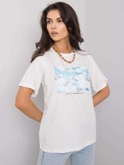 Sieviešu t-krekls ar apdruku, balts cena un informācija | T-krekli sievietēm | 220.lv