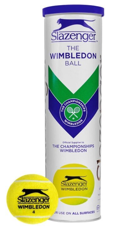 Tenisa bumbiņas SLAZENGER WIMBLEDON 4gab. цена и информация | Āra tenisa preces | 220.lv