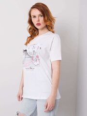 Sieviešu t-krekls ar rhinestones, balts cena un informācija | T-krekli sievietēm | 220.lv