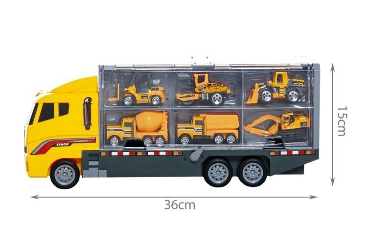 Rotaļlietu TIR kravas automašīnu komplekts ar 6 automašīnām cena un informācija | Rotaļlietas zīdaiņiem | 220.lv