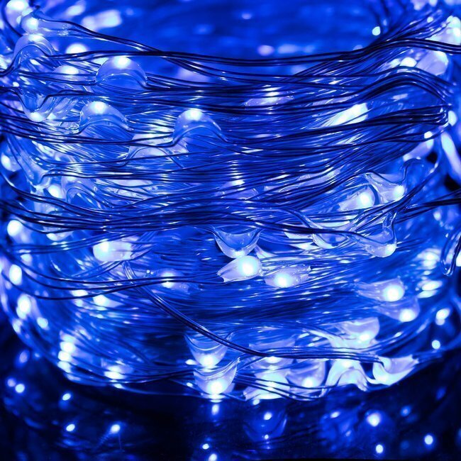 Virtene 480 LED MicroLED "Smart", zila, 48 m, var pieslēgt cena un informācija | Ziemassvētku lampiņas, LED virtenes | 220.lv