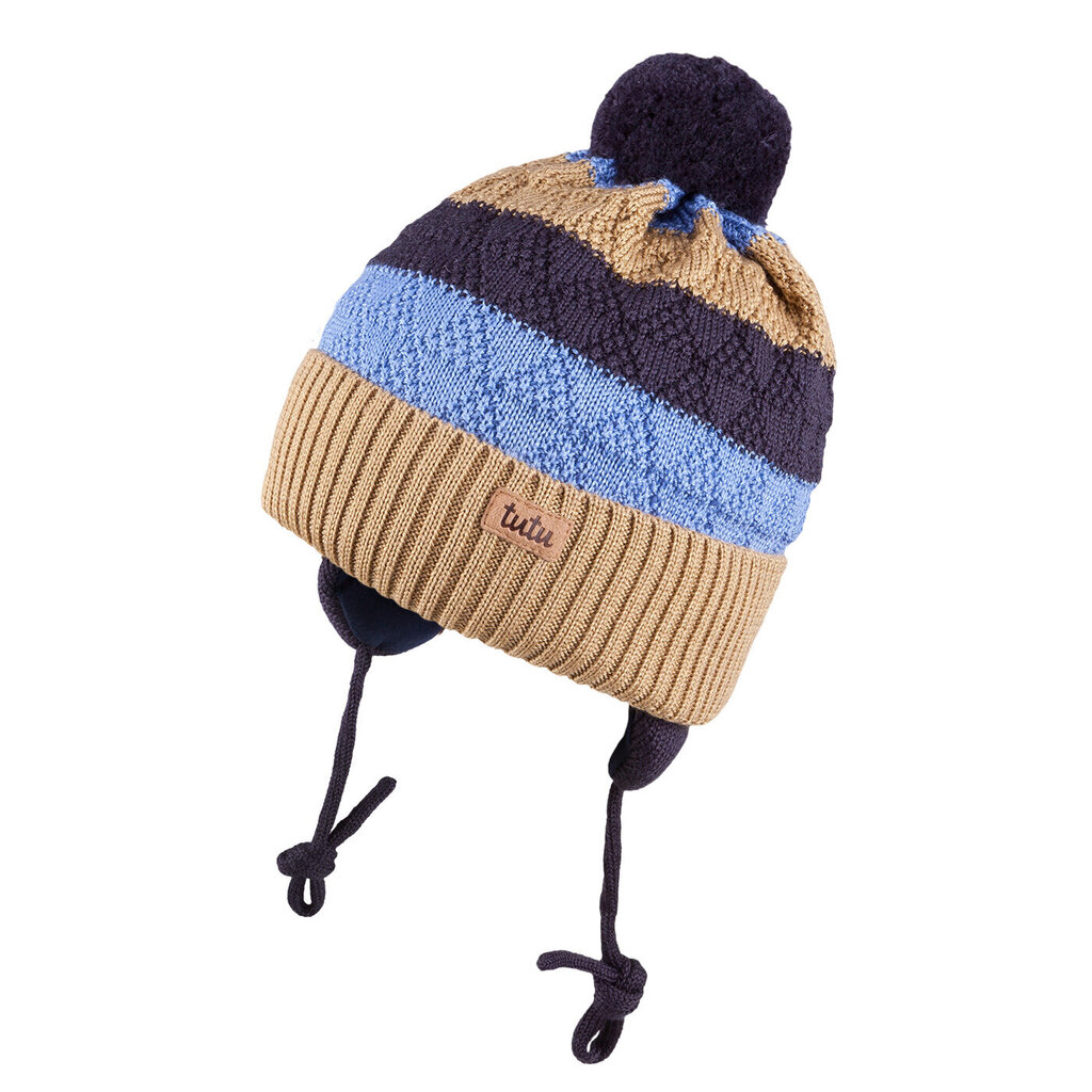 Cepure zēniem TuTu no merino vilnas, brūna/zila цена и информация | Ziemas apģērbs bērniem | 220.lv