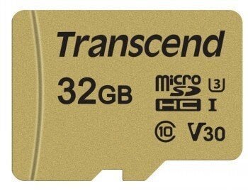 TRANSCEND GOLD 500S MICROSD W/ADP (V30) R95/W60 32GB cena un informācija | Atmiņas kartes fotokamerām | 220.lv