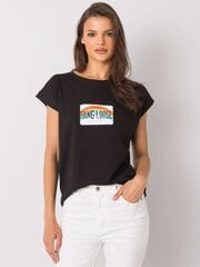 Специальная женская футболка с проймами и обработанным вырезом, черная цена и информация | Женские футболки | 220.lv