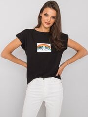 Специальная женская футболка с проймами и обработанным вырезом, черная цена и информация | Женские футболки | 220.lv