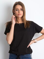 Специальная женская футболка с проймами и обработанным вырезом, черная цена и информация | Футболка женская | 220.lv