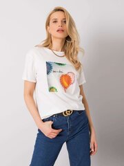 T-krekls ar fliteriem, balts cena un informācija | T-krekli sievietēm | 220.lv