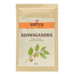 Ashwagandha pulveris Sattva Ayurveda, 100 g cena un informācija | Tējas un ārstniecības augi | 220.lv