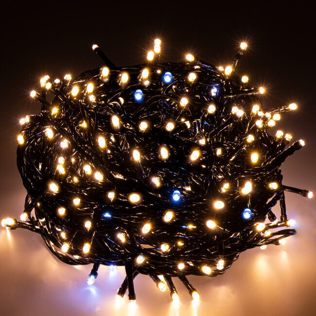 Virtene 300 LED "Smart", 24 m, silti balta/zila, var pieslēgt цена и информация | Ziemassvētku lampiņas, LED virtenes | 220.lv