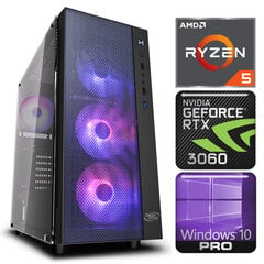 Персональный компьютер Intop Ryzen 5 5600X 8GB 480SSD M.2 NVME RTX3060 12GB WIN10Pro цена и информация | Стационарные компьютеры | 220.lv