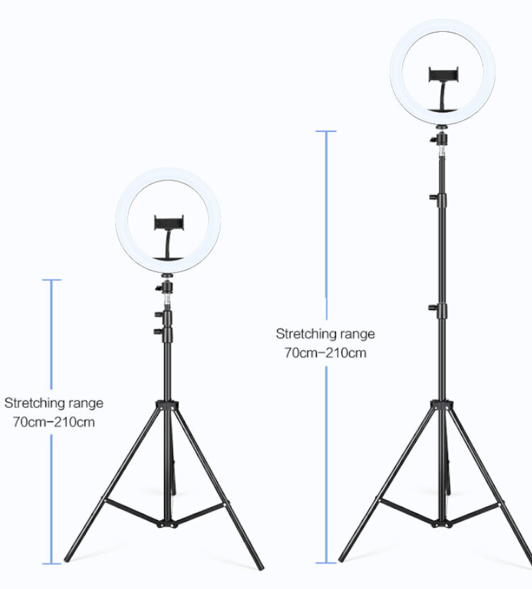 RGB LED gredzena lampa 10inch ar statīvu, telefona turētāju un bezvadu pulti cena un informācija | Apgaismojums fotografēšanai | 220.lv