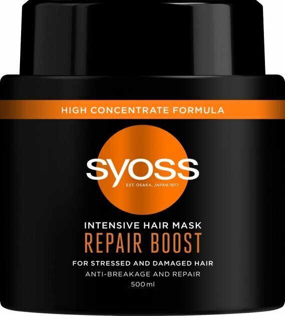 Matu maska Syoss Repair Boost, 500 ml cena un informācija | Matu uzlabošanai | 220.lv