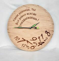 Koka sienas pulkstenis “Kavētāji” (RU) , 28 cm cena un informācija | Oriģināli pulksteņi | 220.lv