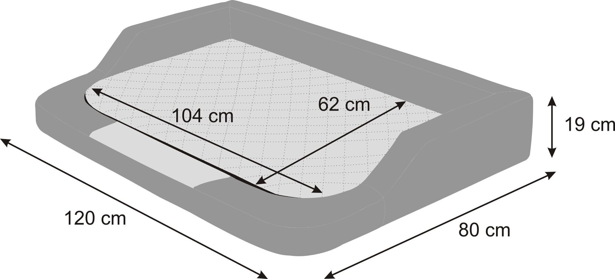 Hobbydog guļvieta Medico Standart Black Ekolen XXL, 120x80 cm cena un informācija | Suņu gultas, spilveni, būdas | 220.lv