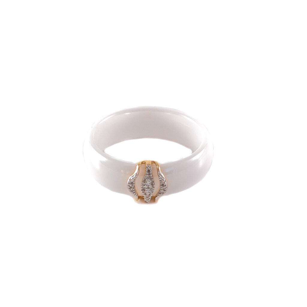 Baltā keramikas gredzens ar briljantiem ZGFY00673R5YD cena un informācija | Gredzeni | 220.lv