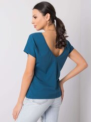 RUE PARIS t-krekls ar izgriezumu mugurpusē, jūras zils cena un informācija | T-krekli sievietēm | 220.lv