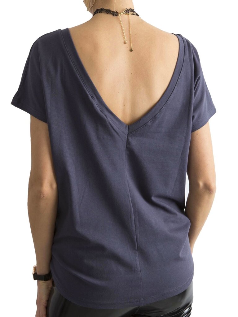 T-krekls ar muguras izgriezumu, grafīta krāsā cena un informācija | T-krekli sievietēm | 220.lv