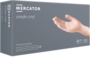 Перчатки виниловые Mercator VINYLEX-PF без пудры, размер M (100 шт.) цена и информация | Первая помощь | 220.lv