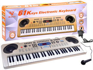 Синтезатор с микрофоном SD-6111A, 61 клавиша золото цена и информация | Развивающие игрушки | 220.lv